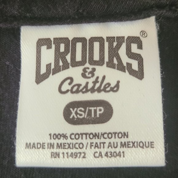 EUC CROOKS & CASTLES Long Sleeve Fitted Women's Black and Light Pink Logoed Top - Picture 5 of 5